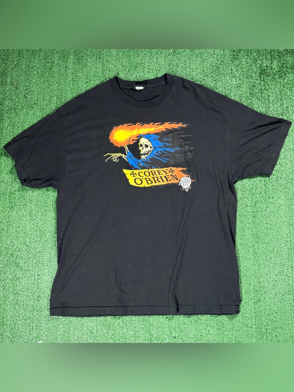 Y2K Skater Santa Cruz Corey O'Brien T-Shirt Black Graphic XXL